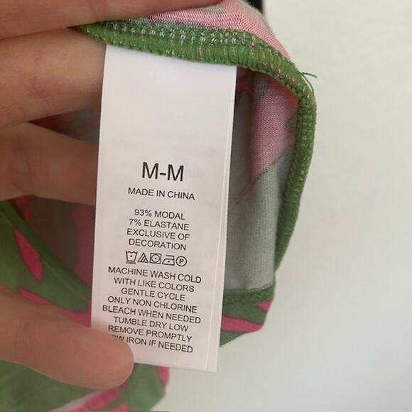 Kate Spade Pajama Set Shortie Pink & Green Floral Pockets Women's Medium NWT - Picture 11 of 12